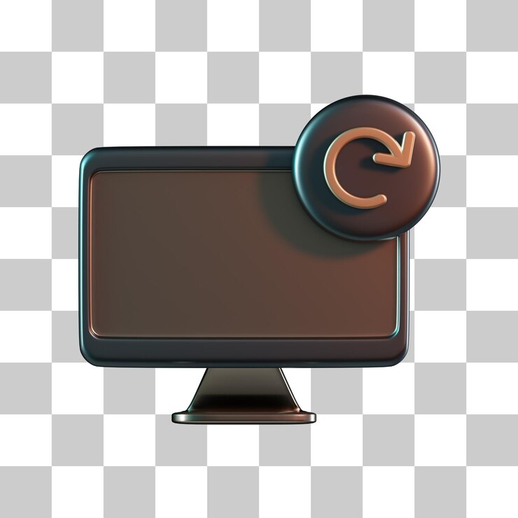 PSD icono 3d de recarga de computadora