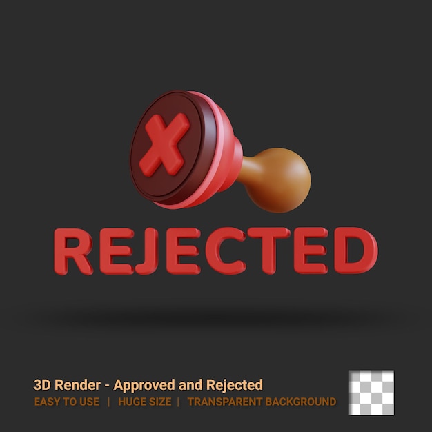 Icono 3D rechazado ilustración con fondo transparente