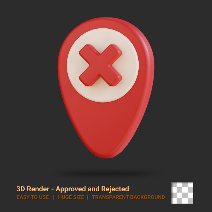 PSD icono 3d rechazado ilustración con fondo transparente