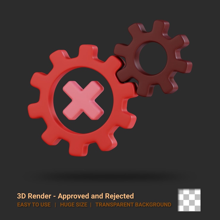PSD icono 3d rechazado ilustración con fondo transparente
