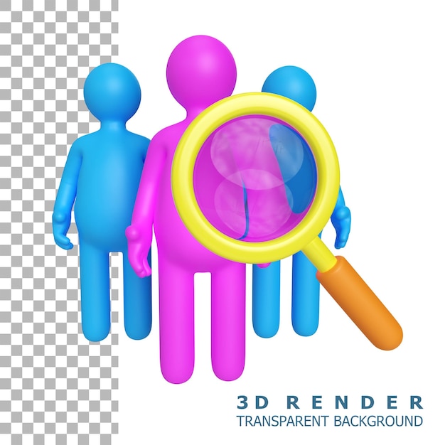 PSD icono 3d de reclutamiento