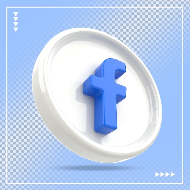 icono 3d de las redes sociales de facebook