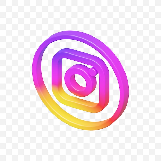 PSD icono 3d de redes sociales de instagram