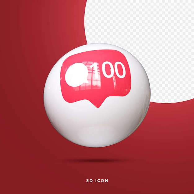 PSD icono 3d de redes sociales premium