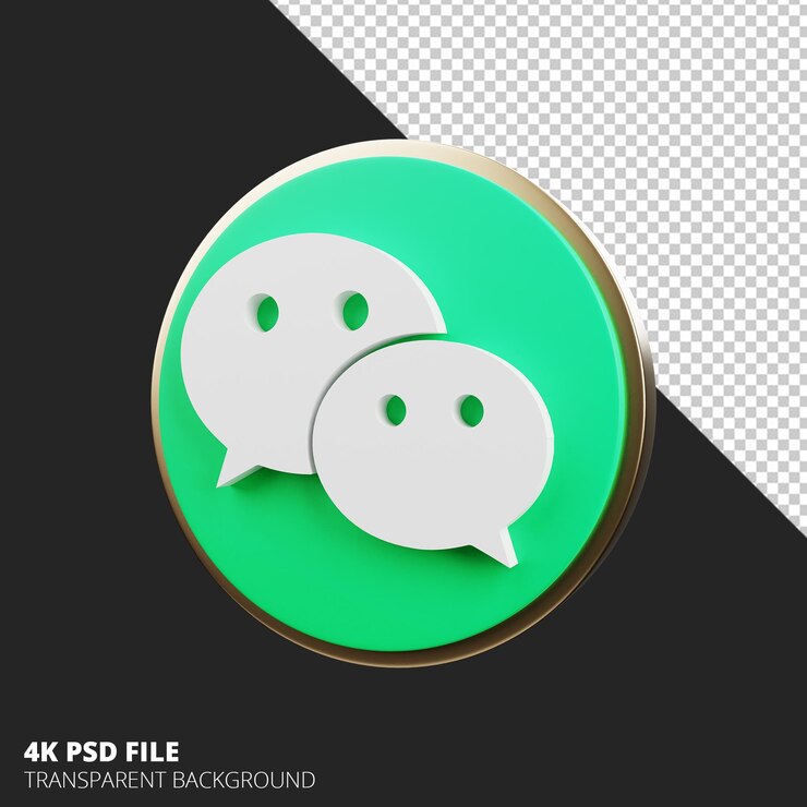 PSD icono 3d de redes sociales wechat