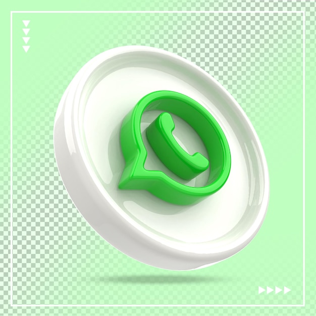 PSD icono 3d de redes sociales de whatsapp