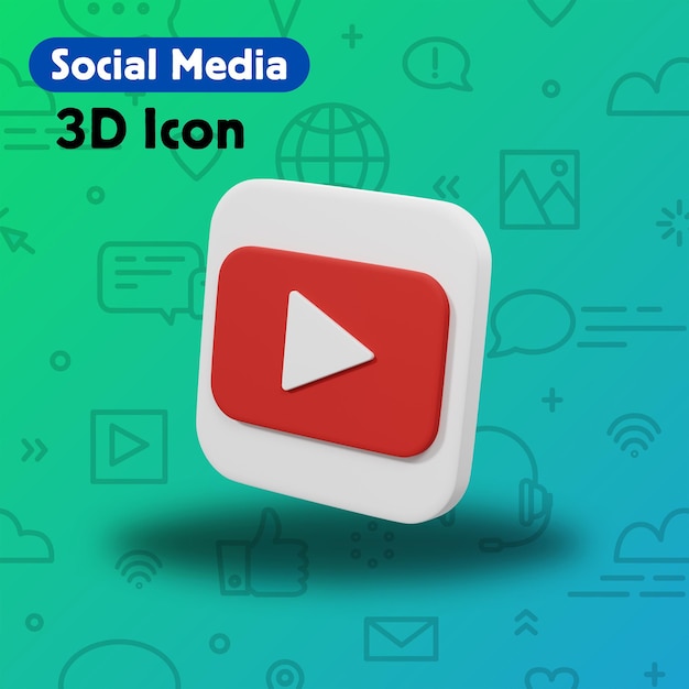 PSD icono 3d de las redes sociales