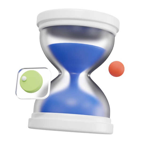 Icono 3D de reloj de arena para diseño gráfico