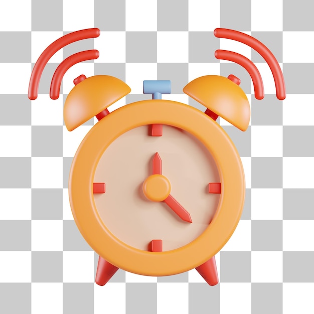 Icono 3d de reloj despertador