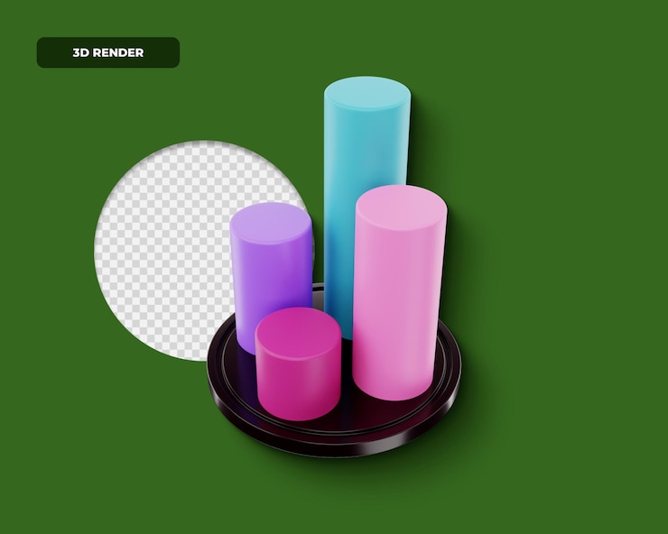 PSD icono 3d render