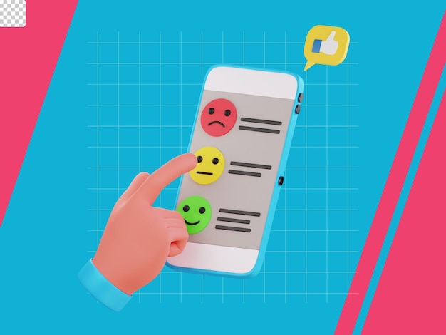 Icono 3D de retroalimentación