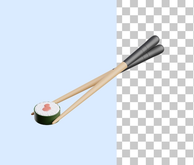 Icono 3D de rollo de sushi