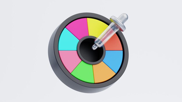 Icono 3D de rueda de color