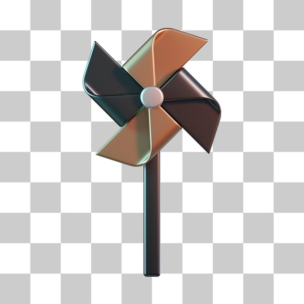 Icono 3D de la rueda de tornillo