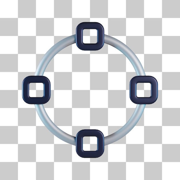Icono 3D de ruta vectorial circular
