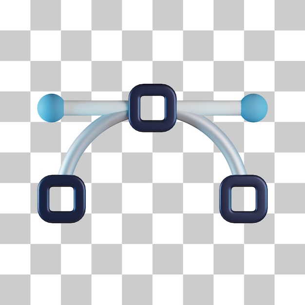 Icono 3D de ruta vectorial curva