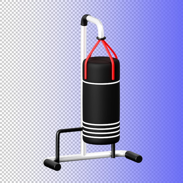 Icono 3d saco de boxeo equipo deportivo de gimnasio