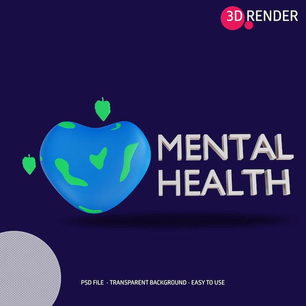 icono 3d salud mental