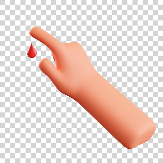 Icono 3d de sangre de mano