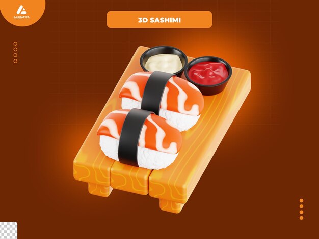 icono 3d de sashimi