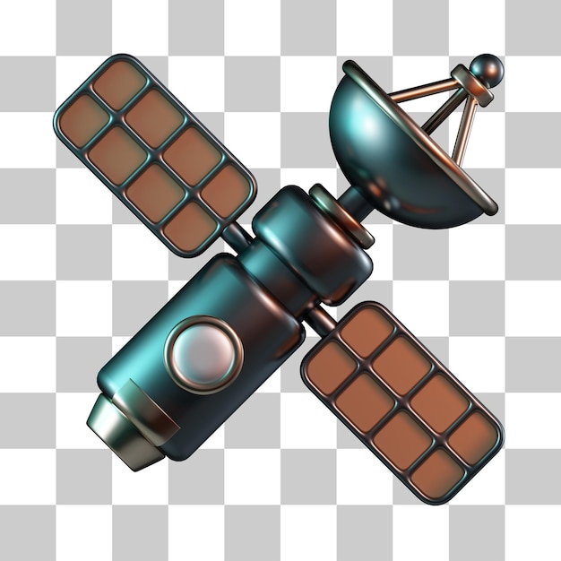 Icono 3D de satélite