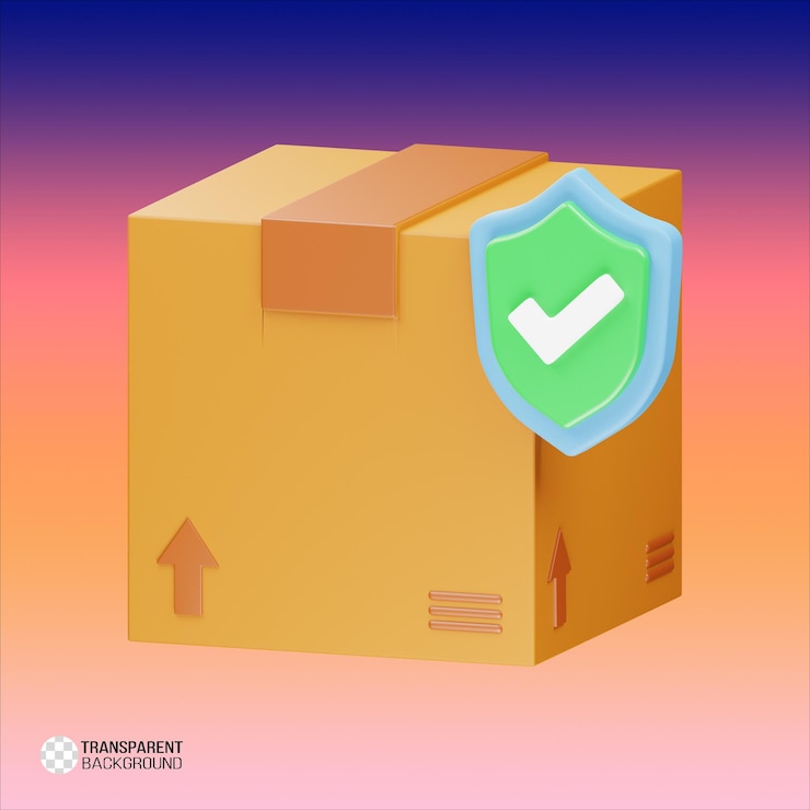 PSD icono 3d de seguridad del paquete