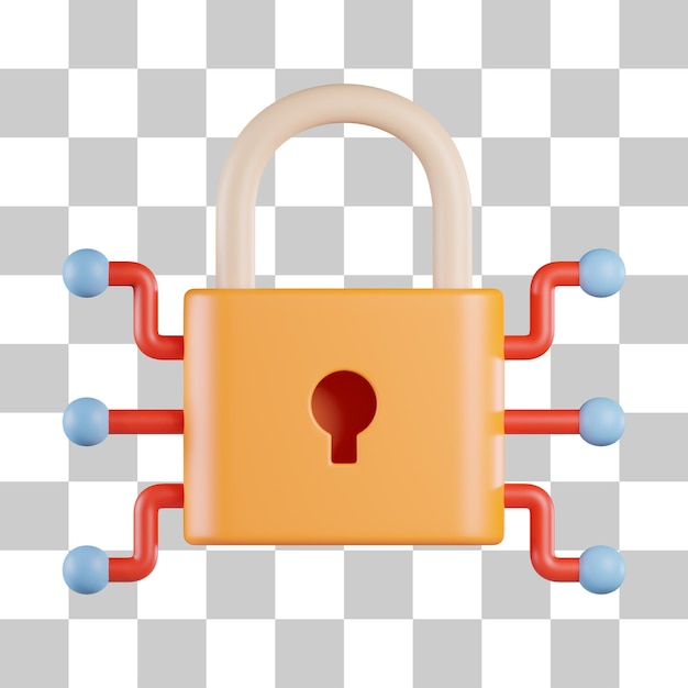 Icono 3d de seguridad de red