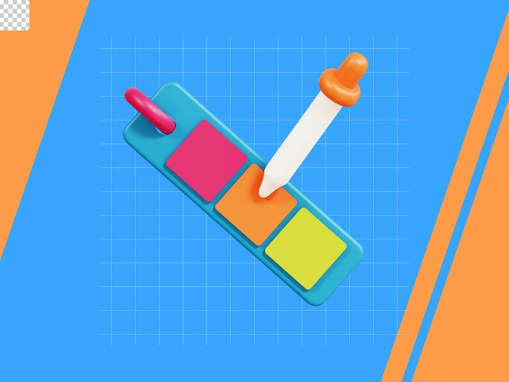 PSD icono 3d del selector de color