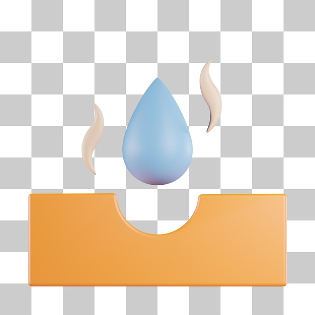 Icono 3D de señal de peligro de corrosión