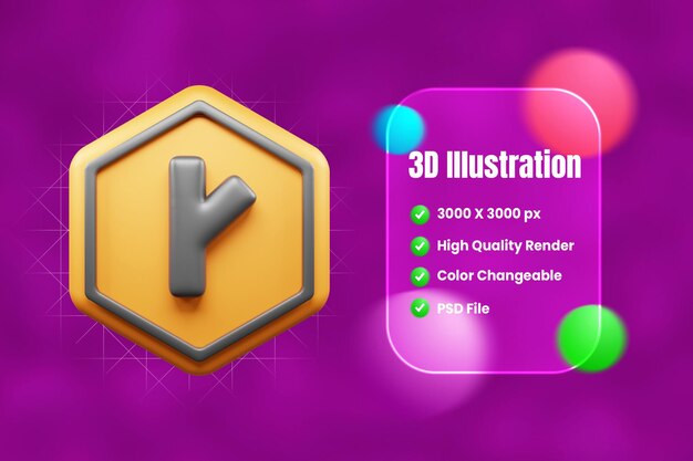 Icono 3D de señales de tráfico y símbolos o icono 3D de señal de tráfico