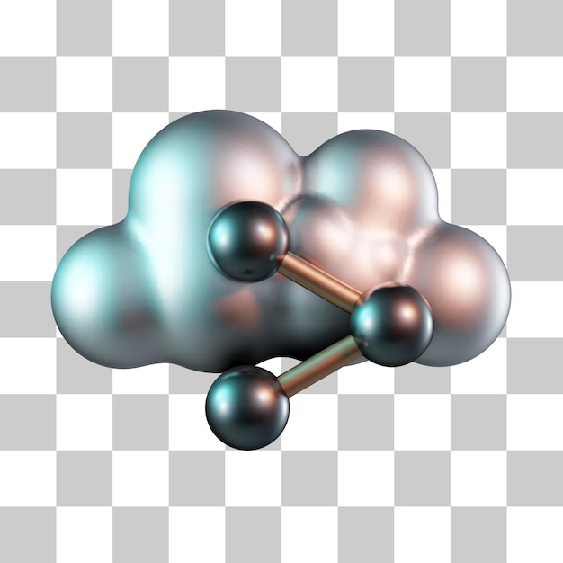 PSD icono 3d del servicio compartido en la nube