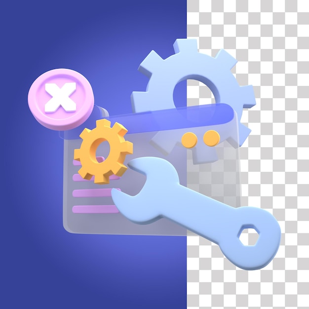 PSD icono 3d del servicio web