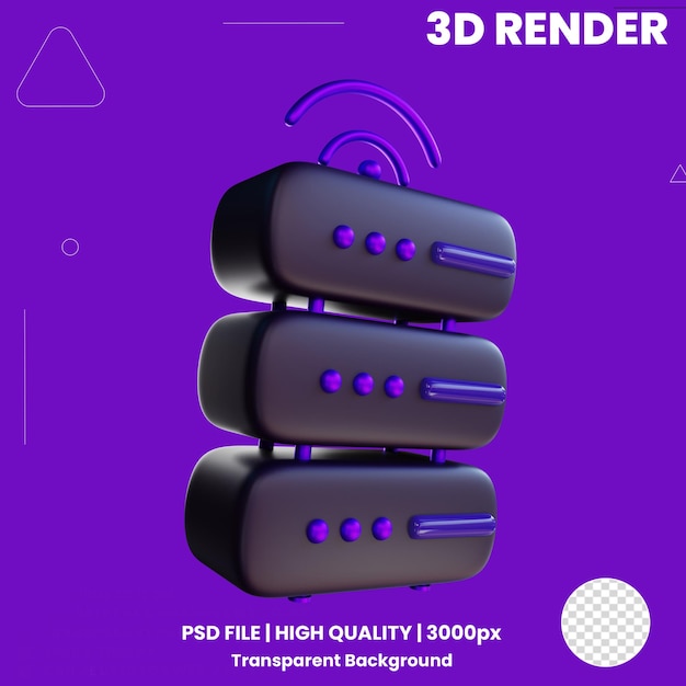 PSD icono 3d del servidor