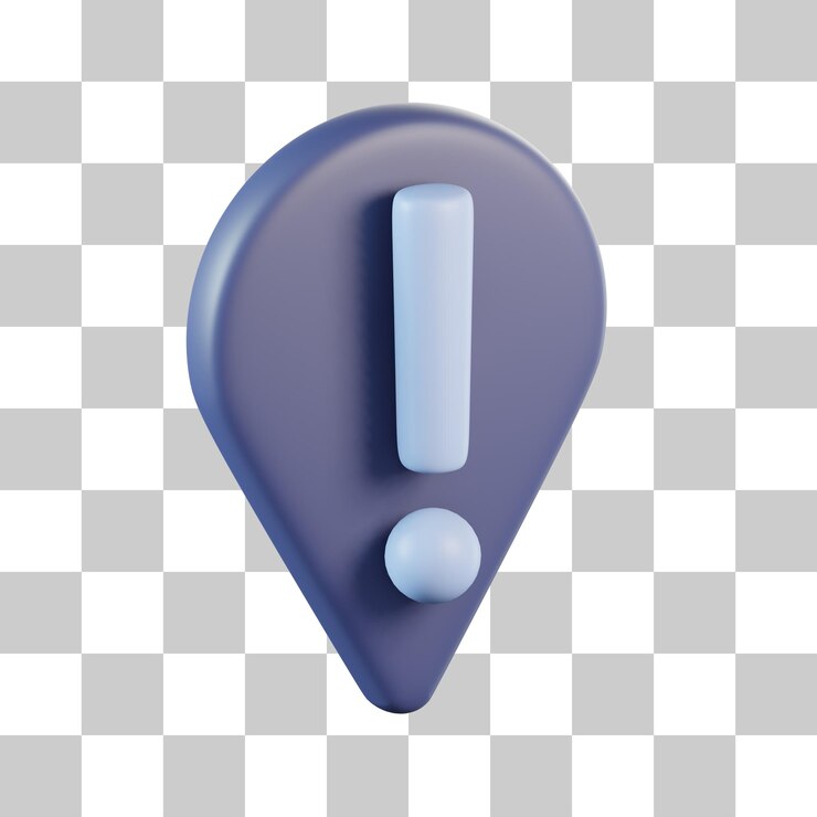 PSD icono 3d de signo de exclamación de alerta de información sobre herramientas