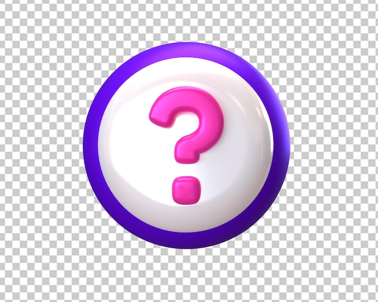 PSD icono 3d de signo de interrogación