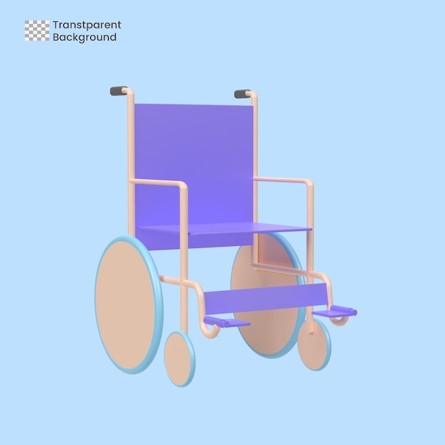 Icono 3D de silla de ruedas