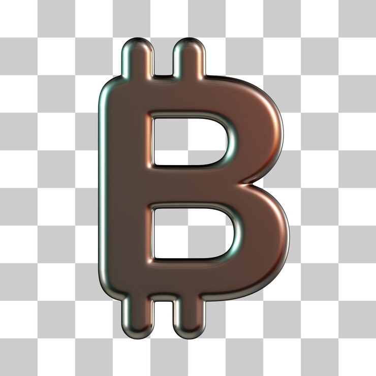 PSD icono 3d del símbolo de bitcoin