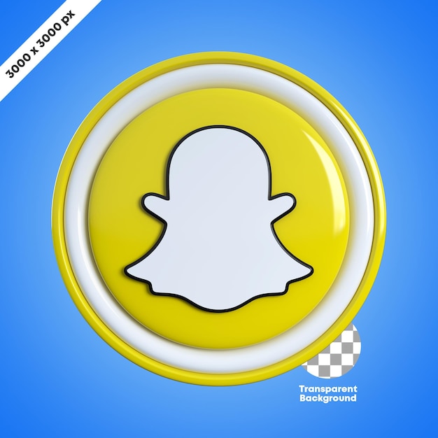 Icono 3D de Snapchat de redes sociales