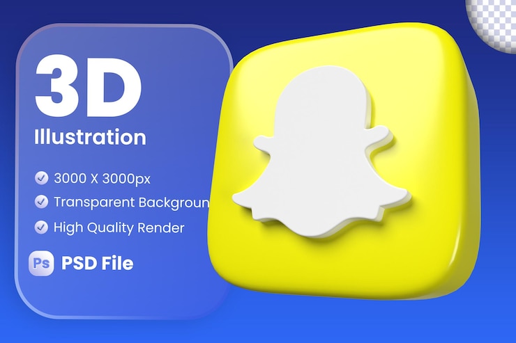 PSD icono 3d de snapchat