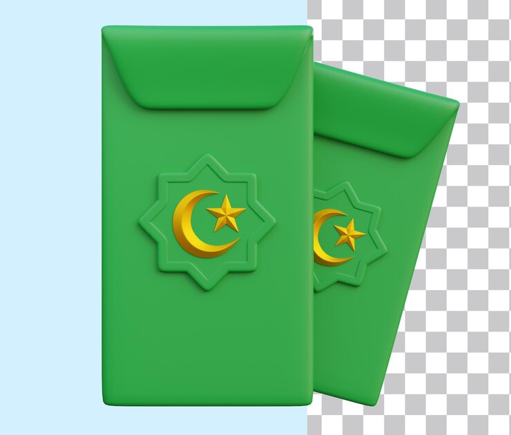 PSD el icono 3d del sobre de ramadán