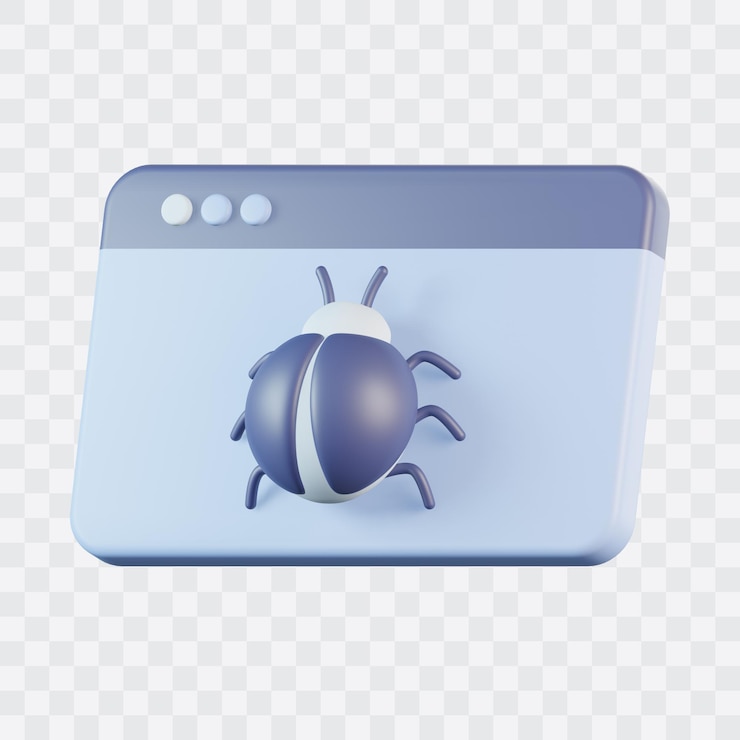 PSD icono 3d de software malicioso del sitio web