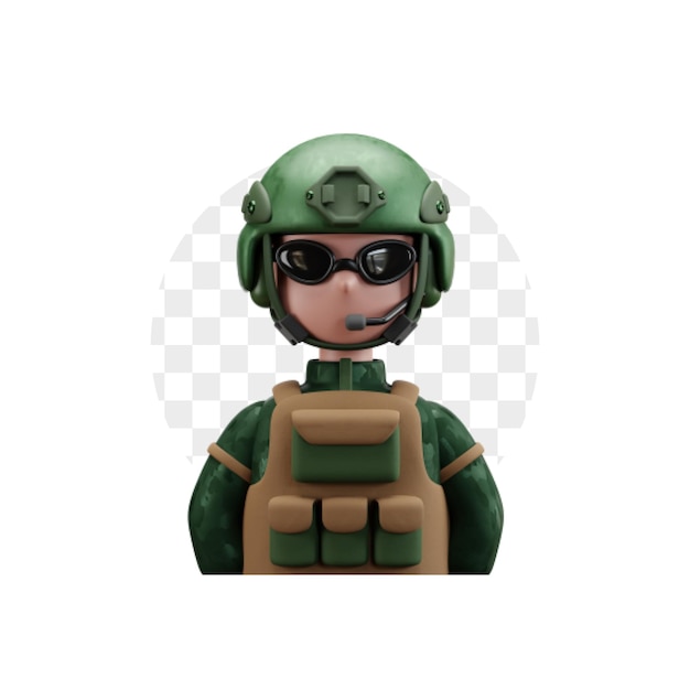 PSD icono 3d de soldado