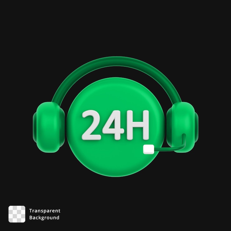 PSD icono 3d de soporte las 24 horas