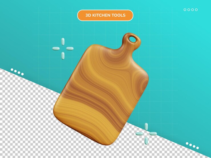 PSD icono 3d de tabla de cortar
