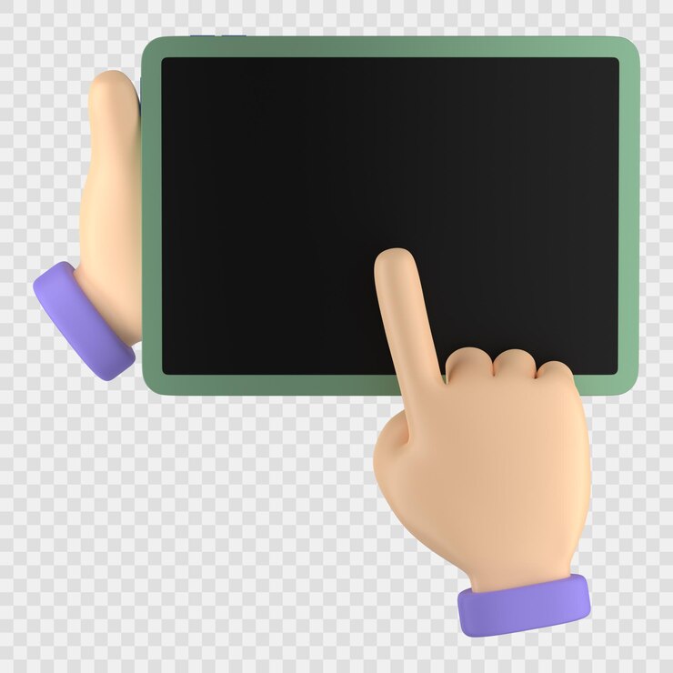 PSD icono 3d de la tableta de mano