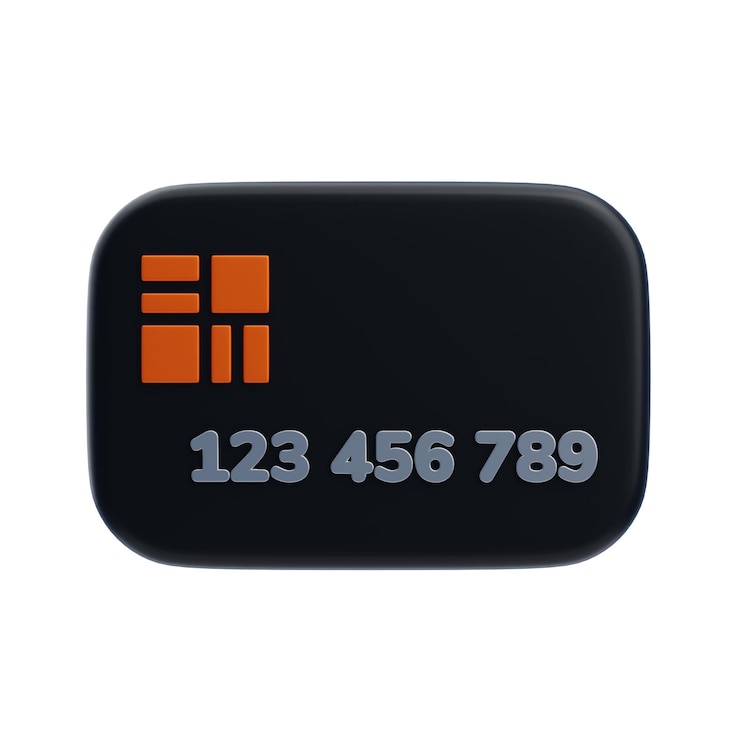 PSD icono 3d de la tarjeta de débito