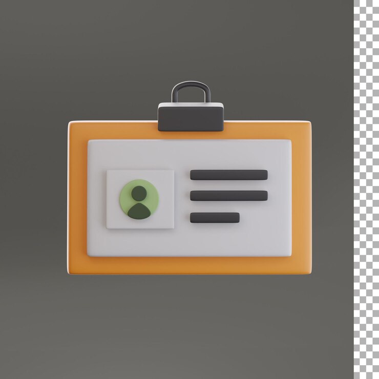 PSD icono 3d de la tarjeta de identificación