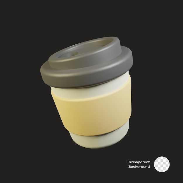Icono 3D de la taza de café