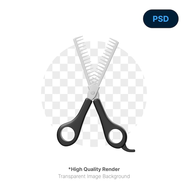 Icono 3D De Tijeras Para El Cabello PSD Premium