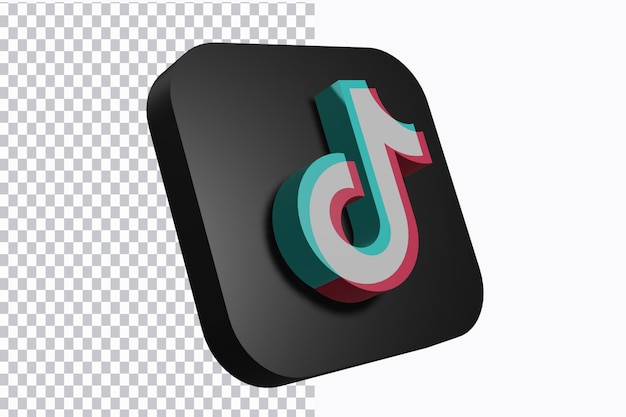 Icono 3D de Tiktok PSD Premium